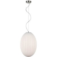 Franklite PCH228 Almond 1 Light Large Ceiling Pendant Light In Matt Opal Finish