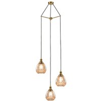 Franklite Marcella 3 Light Cluster Ceiling Light In Amber Glass Finish 51cm FL2425-3/353