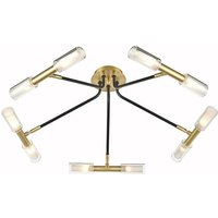 Franklite Petite 10 Light Flush Ceiling Light In Modern Black And Bronze Finish FL2435-10