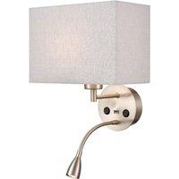 Franklite WB109/1181 Wall Light In Satin Nickel With Reading Light And Shade