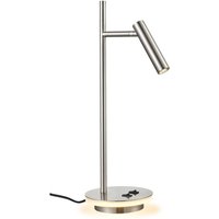 Leo Table Lamp In Satin Nickel Finish With Reading Light And Illumination Around The Base T603