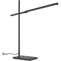 Franklite Leo Table Desk Lamp In Matt Black Finish With USB Port TL605