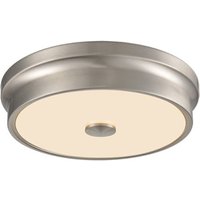 Small LED Flush Ceiling Light In Satin Nickel With Matt White Glass C5799
