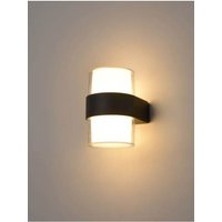Franklite EXT6631 Aura Outdoor Wall Light In Matt Black Finish With Opal Shade IP54