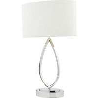 Dar Wisebuys Wyatt Touch Table Lamp In Polished Chrome With Ivory Shade