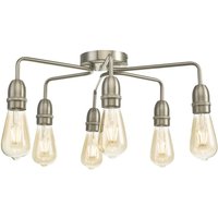 Dar Wisebuys Kiefer 6 Light Flush Ceiling Light In Satin Chrome Finish