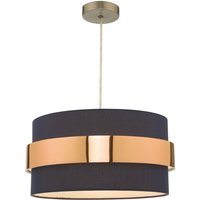 Dar Wisebuys Oki Easy Fit Ceiling Pendant In Navy Blue And Copper