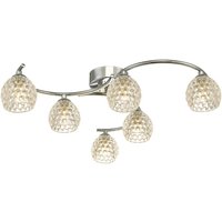 Dar Wisebuys Nakita 6 Light Semi Flush Ceiling Light In Polished Chrome With Dimpled Glass