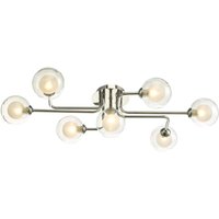 Dar Wisebuys Reyna 7 Light Semi Flush Ceiling Light In Polished Chrome With Duplex Glass