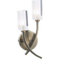 Dar MOR0975 Morgan 2lt Wall Light Antique Brass