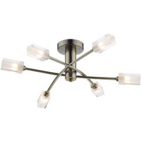 Dar MOR6475 Morgan 6lt Semi Flush Ceiling Light Antique Brass