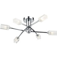 Dar MOR6450 Morgan 6 Light Polished Chrome Semi Flush Ceiling Light