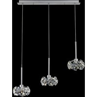 Prestige Fusion 3 Light Crystal Linear Ceiling Pendant Light In Polished Chrome Finish
