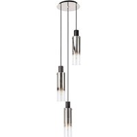 Fuse 3 Light Cluster Ceiling Pendant in Polished Chrome with Ombre Effect Glass