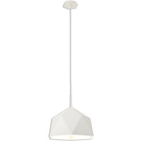 Eden 1 Light Ceiling Pendant In White And Silver Inner Finish