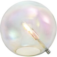 System Table Lamp In Chrome Finish With Iridescent Glass Shade