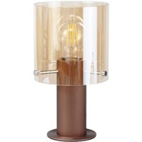 Nordic 1 Light Table Lamp in Mocha Finish With Amber Glass