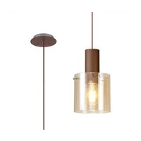 Nordic 1 Light Ceiling Pendant Light in Mocha Finish With Amber Glass