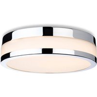 Firstlight 2936CH Marnie LED Flush Ceiling Light In Chrome Finish With Opal Glass IP44