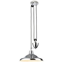 Firstlight 2928CH Suffolk 1 Light Rise And Fall Ceiling Pendant Light In Chrome Finish