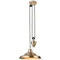 Firstlight 2928AB Suffolk 1 Light Rise And Fall Ceiling Pendant Light In Antique Brass Finish