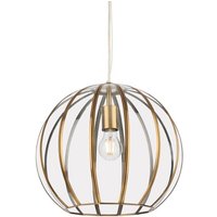 Firstlight 2915AB Lincoln 1 Light Round Ceiling Pendant In Antique Brass With Clear Glass Panels