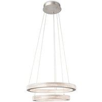 Firstlight 2908AL Diamond LED 2 Ring Ceiling Pendant Light In Aluminium Finish With Prismatic Diffuser