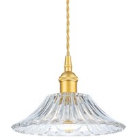 Firstlight 2907GO Wilshire 1 Light Medium Ceiling Pendant Light In Satin Gold With Clear Decorative Glass