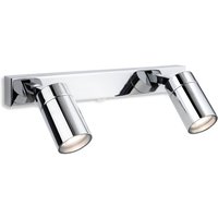 Firstlight 2892CH Pinnacle 2 Light Switched Wall Spotlight In Chrome Finish IP44