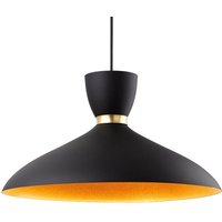 Firstlight 2851BK Ellis 1 Light Ceiling Pendant Light In Black Finish With Matt Gold Inside