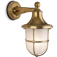 Firstlight 2838BR Nautic Outdoor Solid Brass Wall Light In Brass Finish With Frosted Glass IP64