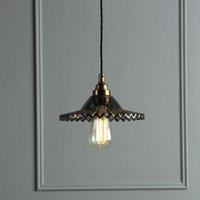 Laura Ashley Pippa Ceiling Pendant Light In Aged Brass With Smoked Glass Shade