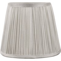 Laura Ashley Hemsley Silk Candle Clip Shade In Silver Finish 14cm/5 inch