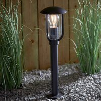 Endon 96923 Quinn Outdoor Post Light In Textured Black Finish With Clear Glass IP44