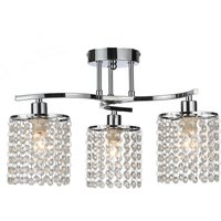 Modern 3 Way Chandelier Ceiling Light with Crystal Droplets