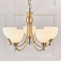 Endon 1805-5AN 5 Light Chandelier In Antique Brass