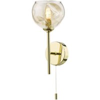 Dar Lighting Cohen Wall Light In Polished Gold Finish With Champagne Glass COH0735-16