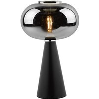 Dar Lighting Jensen Table Lamp In Satin Black Finish With Smoked Glass Shade JEN4222
