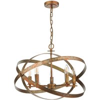 Dar Lighting Nitya 5 Light Ceiling Pendant Light In Mottled Copper Finish NIT0564