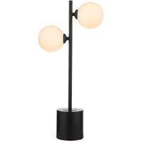 Dar Lighting Spiral 2 Light Table Lamp In Matt Black Finish With Opal Glass SPI4222-02