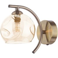 Dar Lighting Nakita Wall Light In Antique Brass With Champagne Dimpled Glass NAK0775-16