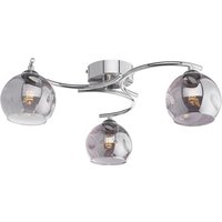 Dar Lighting Nakita 3 Light Semi Flush Ceiling Light In Polished Chrome With Smoked Dimpled Glass NAK5350-15