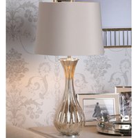 Laura Ashley Nevern Champagne Glass Table Lamp With Ivory Faux Silk Shade LA3756239-Q