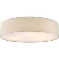 Dar Lighting Cierro 6 Light Flush Ceiling Light With Taupe Shade And White Diffuser 80 cm