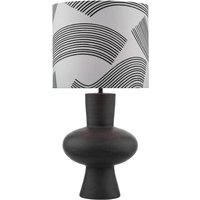 Dar Lighting Miho Table Lamp In Black Finish With Cream Linen Shade