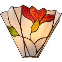 Interiors 1900 63964 Botanica Tiffany 1 Light Wall Light In Bronze With Shade