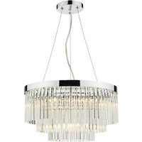 Dar Lighting Giovana 5 Light Ceiling Pendant Light In Polished Chrome Finish With Clear Glass