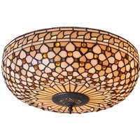 Interiors 1900 64276 Mille Feux Tiffany 2 Light Flush Ceiling Light