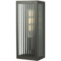 Dar Lighting Keegan Solid Brass Small Bathroom Wall Light In Bronze Finish IP44