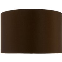 Dar Lighting Voyage Faux Silk Drum Shade In Brown 38 cm